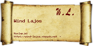 Wind Lajos névjegykártya